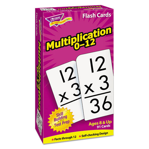 Skill Drill Flash Cards, Multiplication, 3 x 6, Black and White, 91/Pack