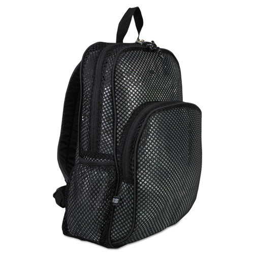 Mesh Backpack, Fits Devices Up to 17", Polyester, 12 x 17.5 x 5.5, Black