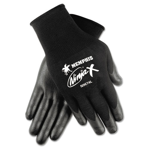 Ninja x Bi-Polymer Coated Gloves, X-Large, Black, Pair