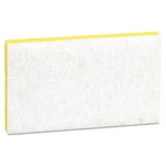 Light-Duty Scrubbing Sponge, #63, 3.6 x 6.1, 0.7" Thick, Yellow/White, 20/Carton