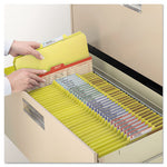 Six-Section Pressboard Top Tab Classification Folders, Six SafeSHIELD Fasteners, 2 Dividers, Letter Size, Yellow, 10/Box