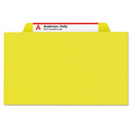 6-Section Pressboard Top Tab Pocket Classification Folders, 6 SafeSHIELD Fasteners, 2 Dividers, Letter Size, Yellow, 10/Box