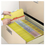 6-Section Pressboard Top Tab Pocket Classification Folders, 6 SafeSHIELD Fasteners, 2 Dividers, Letter Size, Yellow, 10/Box