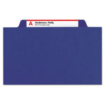 6-Section Pressboard Top Tab Pocket Classification Folders, 6 SafeSHIELD Fasteners, 2 Dividers, Letter Size, Dark Blue, 10/BX