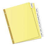 Insertable Big Tab Dividers, 8-Tab, Double-Sided Gold Edge Reinforcing, 11 x 8.5, Buff, Clear Tabs, 1 Set