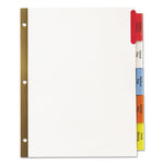 Insertable Big Tab Dividers, 5-Tab, Double-Sided Gold Edge Reinforcing, 11 x 8.5, White, Assorted Tabs, 1 Set