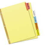 Insertable Big Tab Dividers, 5-Tab, Double-Sided Gold Edge Reinforcing, 11 x 8.5, Buff, Assorted Tabs, 1 Set