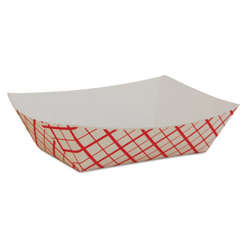 Paper Food Baskets, 0.5 lb Capacity, 4.58 x 3.2 x 1.25, Red/White, Paper, 1,000/Carton