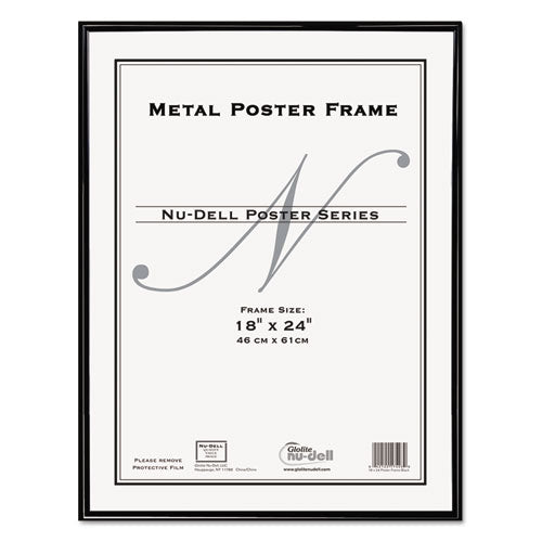 Metal Poster Frame, Plastic Face, 18 x 24, Black