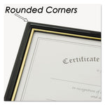 EZ Mount Document Frame with Trim Accent and Plastic Face, Plastic, 8.5 x 11 Insert, Black/Gold