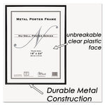 Metal Poster Frame, Plastic Face, 18 x 24, Black