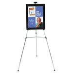 Lightweight Telescoping Tripod Easel, 38" to 66" High, Aluminum, Silver