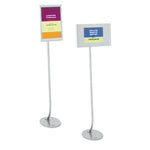 Designer Sign Stand, Silver Aluminum Frame, 11 x 17