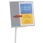 Designer Sign Stand, Silver Aluminum Frame, 11 x 17