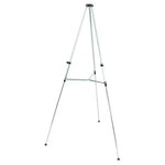 Lightweight Telescoping Tripod Easel, 38" to 66" High, Aluminum, Silver