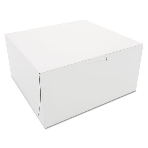 White One-Piece Non-Window Bakery Boxes, 8 x 8 x 4, White, Paper, 250/Carton