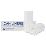 High-Density Commercial Can Liners, 45 gal, 22.1 mic, 40" x 48", Clear, 25 Bags/Roll, 6 Interleaved Rolls/Carton