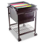 Heavy-Duty File Shuttle, Metal, 1 Shelf, 17.13" x 14.25" x 20", Black