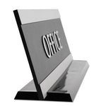 Century Series Office Sign, OFFICE, 9 x 3, Black/Silver