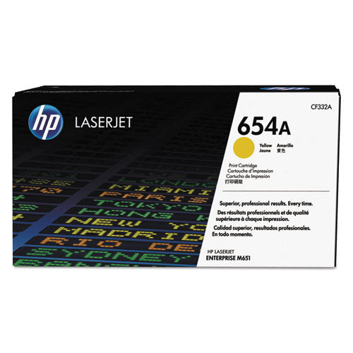 HP 654A, (CF332A) Yellow Original LaserJet Toner Cartridge