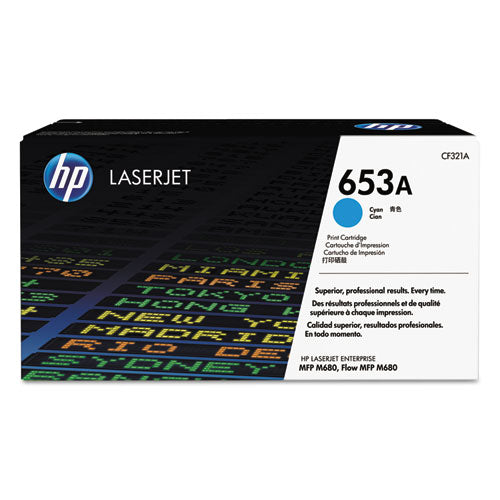 HP 653A, (CF321A) Cyan Original LaserJet Toner Cartridge