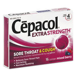 Sore Throat and Cough Lozenges, Mixed Berry, 16/Pack, 24 Packs/Carton