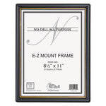 EZ Mount Document Frame with Trim Accent and Plastic Face, Plastic, 8.5 x 11 Insert, Black/Gold