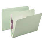 Recycled Pressboard Fastener Folders, 1/3-Cut Tabs, Two SafeSHIELD Fasteners, 3" Expansion, Letter Size, Gray-Green, 25/Box