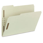 Recycled Pressboard Fastener Folders, 1" Expansion, 2 Fasteners, Letter Size, Gray-Green Exterior, 25/Box