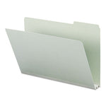 Expanding Recycled Heavy Pressboard Folders, 1/3-Cut Tabs: Assorted, Legal Size, 2" Expansion, Gray-Green, 25/Box