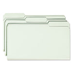 Expanding Recycled Heavy Pressboard Folders, 1/3-Cut Tabs: Assorted, Legal Size, 2" Expansion, Gray-Green, 25/Box