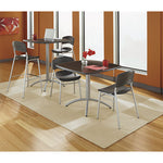 CafeWorks Chair, Supports Up to 225 lb, 18" Seat Height, Graphite Seat/Back, Silver Base, 2/Carton