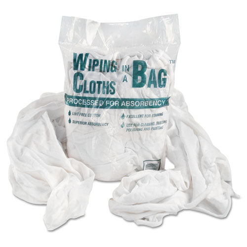 Bag-A-Rags Reusable Wiping Cloths, Cotton, White, 1 lb Pack