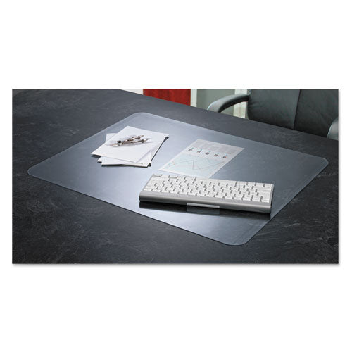 KrystalView Desk Pad with Antimicrobial Protection, Matte Finish, 22 x 17, Clear