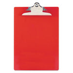 Recycled Plastic Clipboard with Ruler Edge, 1" Clip Capacity, Holds 8.5 x 11 Sheets, Red