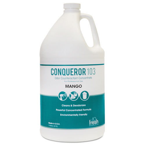 Conqueror 103 Odor Counteractant Concentrate, Mango, 1 gal Bottle, 4/Carton