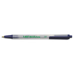 Ecolutions Clic Stic Ballpoint Pen, Retractable, Medium 1 mm, Blue Ink, Translucent Frost/Blue Barrel, Dozen