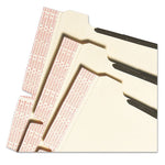 Self-Adhesive Folder Dividers with Twin-Prong Fasteners for Top/End Tab Folders, 1 Fastener, Letter Size, Manila, 25/Pack