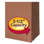 Redrope Drop-Front File Pockets with Fully Lined Gussets, 3.5" Expansion, Letter Size, Redrope, 10/Box