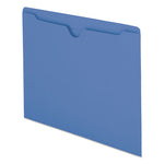 Colored File Jackets with Reinforced Double-Ply Tab, Straight Tab, Letter Size, Blue, 100/Box