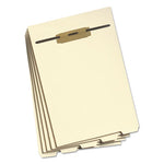 Stackable Folder Dividers with Fasteners, 1/5-Cut Bottom Tab, 1 Fastener, Letter Size, Manila, 4 Dividers/Set, 50 Sets