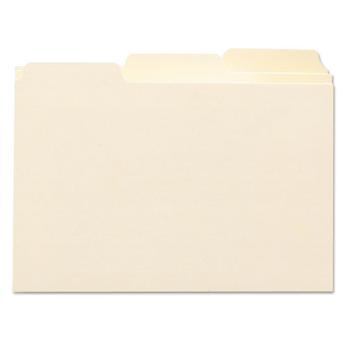 Manila Card Guides, 1/3-Cut Top Tab, Blank, 4 x 6, Manila, 100/Box