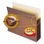 Redrope TUFF Pocket Drop-Front File Pockets with Fully Lined Gussets, 3.5" Expansion, Letter Size, Redrope, 10/Box