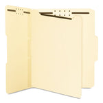 Self-Adhesive Folder Dividers with Twin-Prong Fasteners for Top/End Tab Folders, 1 Fastener, Letter Size, Manila, 25/Pack