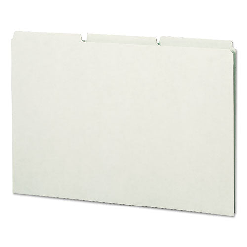 Recycled Blank Top Tab File Guides, 1/3-Cut Top Tab, Blank, 8.5 x 14, Green, 50/Box