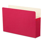 Colored File Pockets, 3.5" Expansion, Legal Size, Red