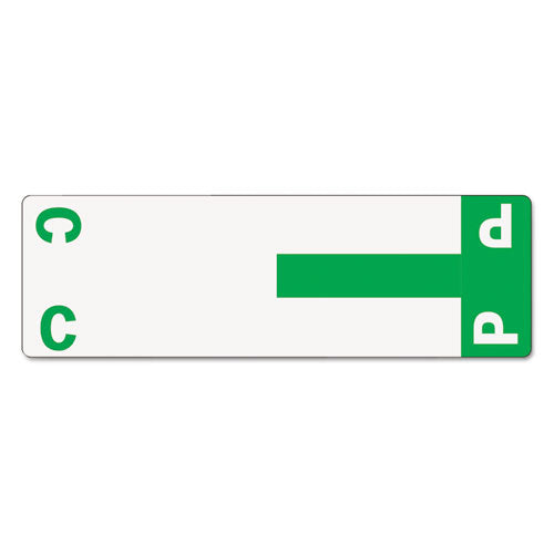 AlphaZ Color-Coded First Letter Combo Alpha Labels, C/P, 1.16 x 3.63, Dark Green/White, 5/Sheet, 20 Sheets/Pack