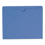 Colored File Jackets with Reinforced Double-Ply Tab, Straight Tab, Letter Size, Blue, 100/Box