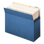 Colored File Pockets, 5.25" Expansion, Letter Size, Blue