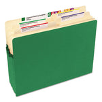 Colored File Pockets, 3.5" Expansion, Letter Size, Green